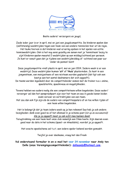 Inschrijfformulier Jeugdcompetitie RTC De Laak 2009