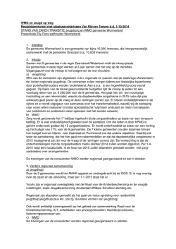 STAND VAN ZAKEN TRANSITIE Jeugdzorg en