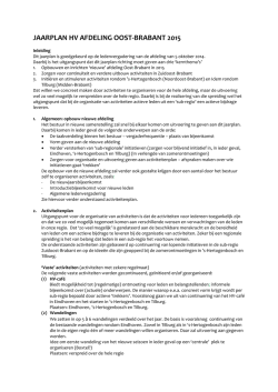 Jaarplan 2015 - Humanistisch Verbond