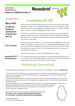 Nieuwsbrief 20 maart 2014 - Willibrordschool IJburg