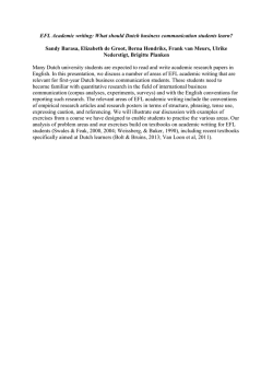 EFL Academic writing: What should Dutch business communication