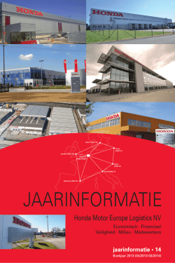 jaarverslag 2014 - Honda Motor Europe Logistics