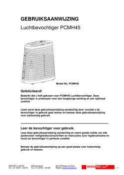 Handleiding luchtbevochtiger PCMH45