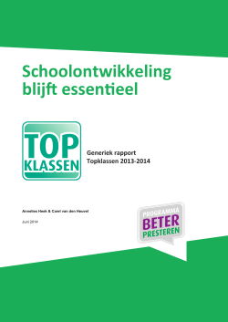 Generiek rapport Topklassen 2013-2014