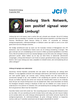 Limburg Sterk Netwerk, een positief signaal voor Limburg!