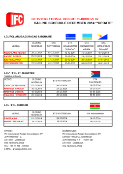 sailing schedule december 2014 **update