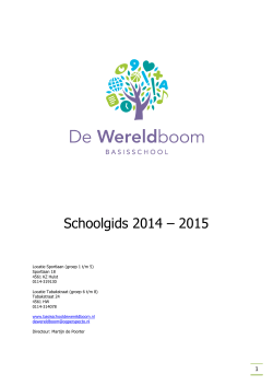 Schoolgids De Wereldboom 2014-2015