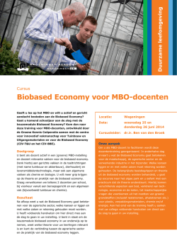 MBOdocentencursusBiobased Economy