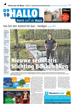 Uitgave 09-10-2014 - HALLO Horst aan de Maas