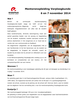 Mentorenopleiding Verpleegkunde 6 en 7 november 2014