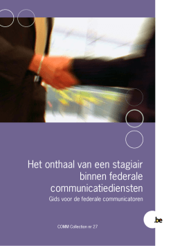Het onthaal van een stagiair binnen federale - Fedweb