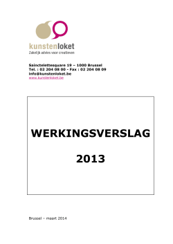 WERKINGSVERSLAG 2013 Kunstenloket vzw