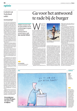 Ga voor het antwoord te rade bij de burger