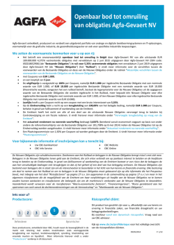 Openbaar bod tot omruiling van obligaties Agfa
