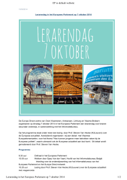 Lerarendag in het Europees Parlement op 7 oktober 2014