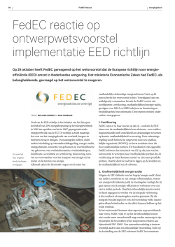 FedEC reactie op ontwerpwetsvoorstel implementatie EED richtlijn