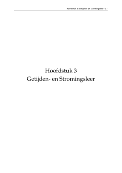 Hoofdstuk 3 Getijden- en Stromingsleer