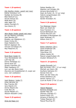 Team 1 (8 spelers) Edo Neefjes (leider, speelt niet mee