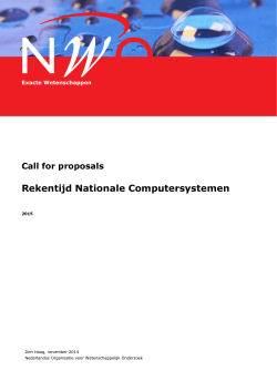 Rekentijd nationale computersystemen | call for proposals