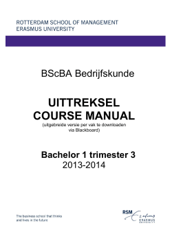 uittreksel course manual - Rotterdam School of Management