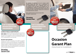 VWE Occasion Garant Plan - AUTOTRUST Garantievoorwaarden