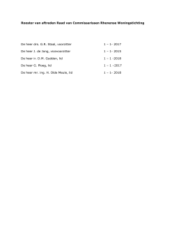 Rooster van aftreden Raad van Commissarissen Rhenense