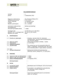 Verslag : 1 Datum : 9 september 2014 Gegevens