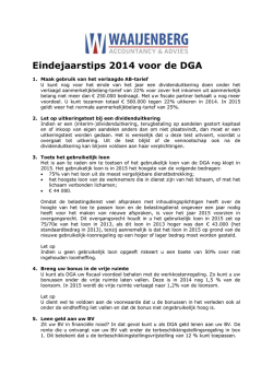 Eindejaarstips 2014 voor de DGA