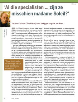 Interview met Jan Van Cutsem over beleggen in goud en zilver