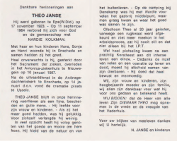 THEO JANSE - bidprentjes