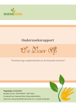Definitief Onderzoeksrapport Coöperatie Boer en Zorg_mei 2014