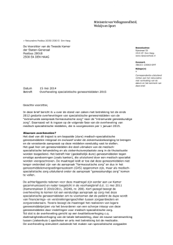 "Kamerbrief over overheveling specialistische