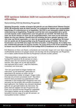 ECD opnieuw bekeken leidt tot succesvolle herinrichting en