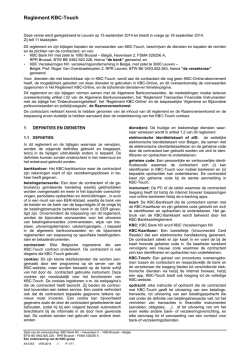 Reglement KBC