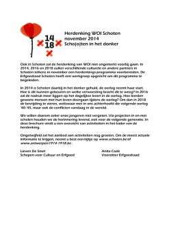 Herdenkingsprogramma Schoten WO 1