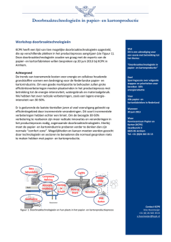 Doorbraaktechnologie&euml;n in papier- en kartonproductie