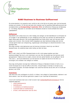 RABO Business to Business Golftoernooi
