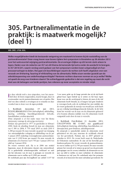 305. Partneralimentatie in de praktijk: is maatwerk mogelijk? (deel 1)