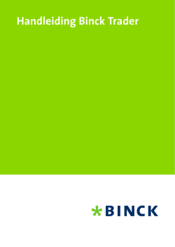 Handleiding Binck Trader
