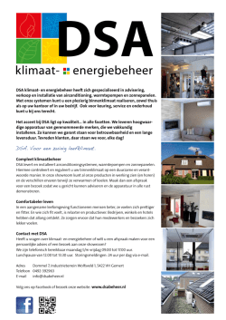 DSA. Voor een zuinig leefklimaat.