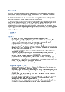 Huishoudelijk Reglement Optima BBC 2014-2015