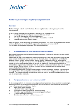 Handleiding bezwaarschrift registratiebesluit