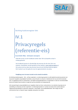 IV. Referentie-eisen