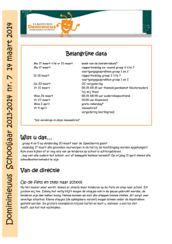 Domininieuws, schooljaar 2011-2012
