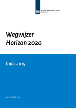 Horizon Wegwijzer Calls 2015 - Rijksdienst voor Ondernemend