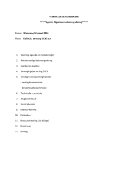 Agenda notulen en verenigingsjaarverslag ALV2013