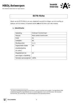 ECTS-fiche - Stedelijk Onderwijs