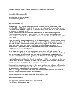 informatie uitslag rekenen voorexamenklassen