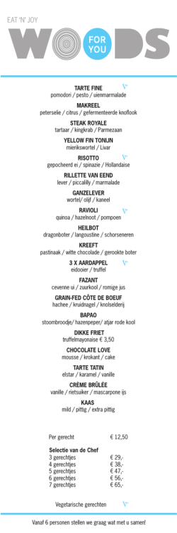 Download Menukaart - Restaurant WOODS