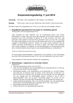 Dorpsraadvergadering 11 juni 2014